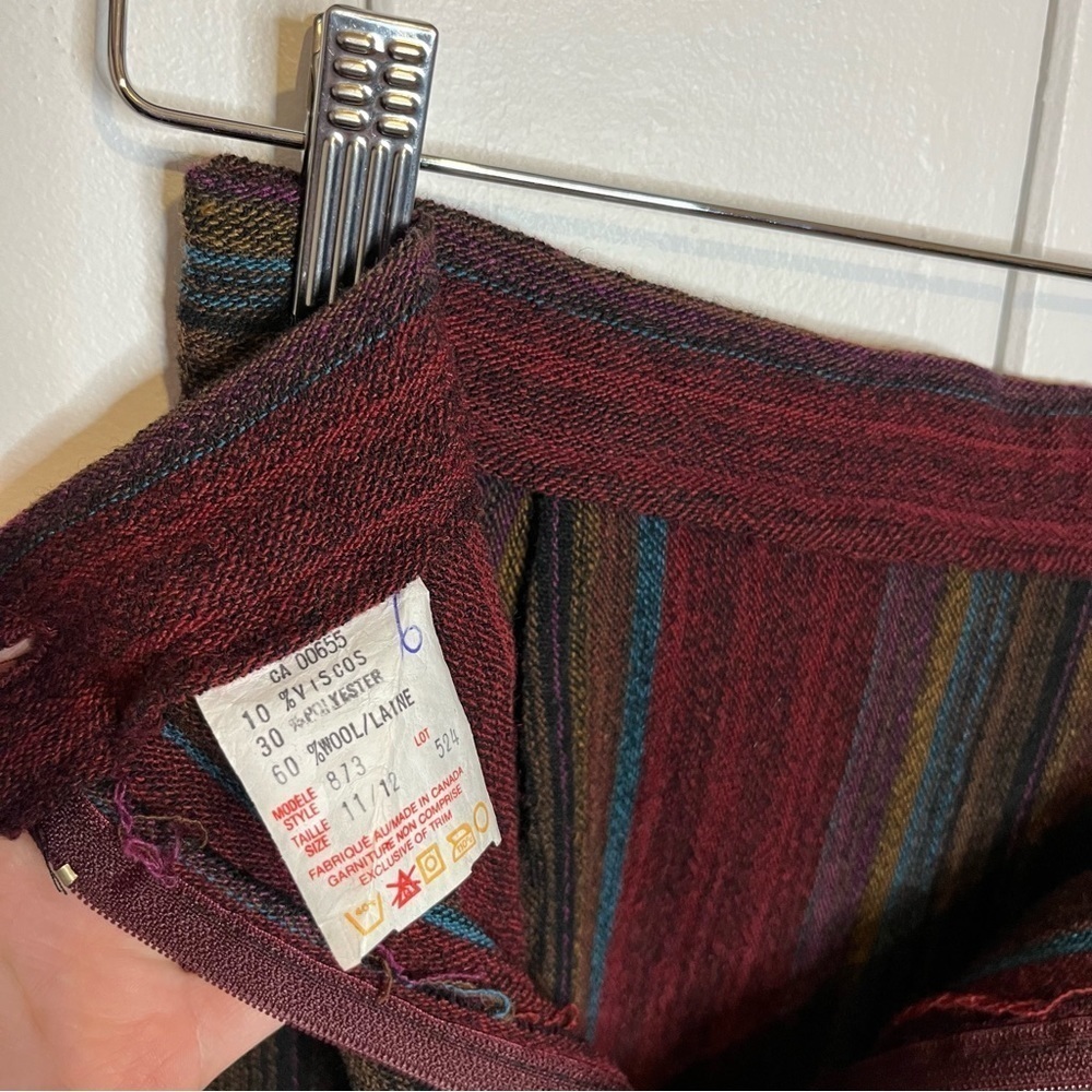 Vintage Encore Wool Blend Striped Top and Skirt Set. - Picture 11 of 13